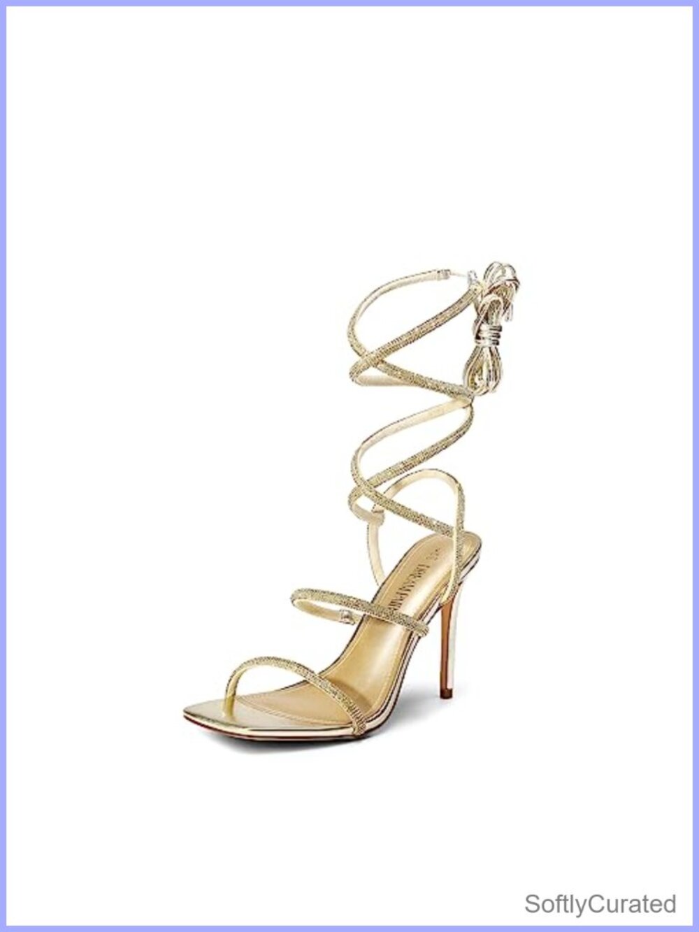 Rhinestone Strappy High Heel Sandals Square Toe Stiletto Platform